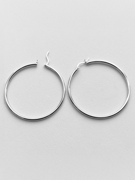 Сережки без вставок Срібло 925° (родій) APE34P2050