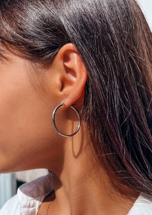 Сережки без вставок Срібло 925° (родій) APE34P2030