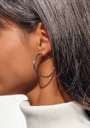 Сережки без вставок Срібло 925° (родій) APE34P2040