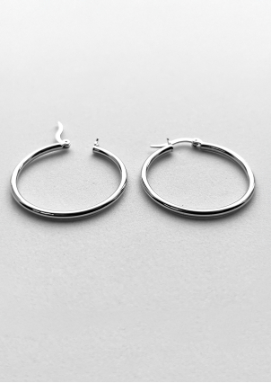 Сережки без вставок Срібло 925° (родій) APE34P2040