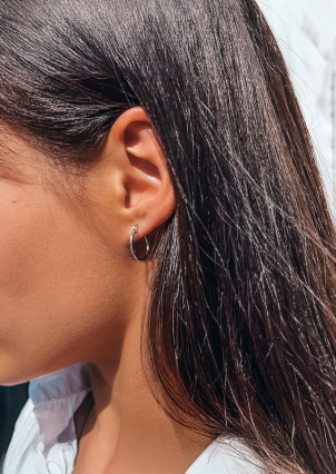 Сережки без вставок Срібло 925° (родій) APE34P1515