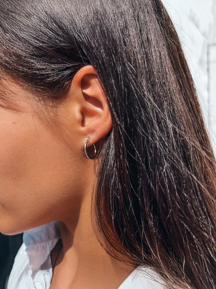 Сережки без вставок Срібло 925° (родій) APE34P1515