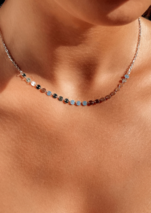 Кольє без вставок Срібло 925° (родій) 957563