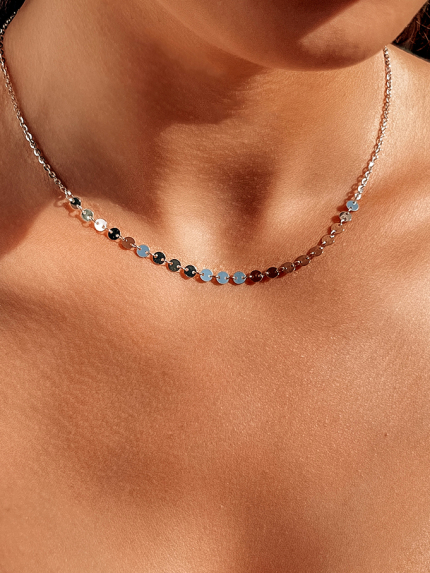 Кольє без вставок Срібло 925° (родій) 957563