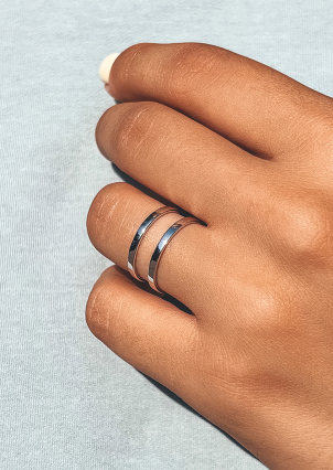 Каблучка без вставок Срібло 925° (родій) к2/417-2