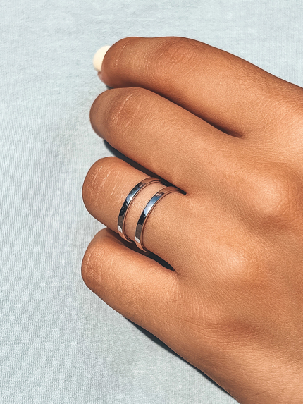 Каблучка без вставок Срібло 925° (родій) к2/417-2