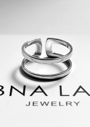 Каблучка без вставок Срібло 925° (родій) к2/417-2