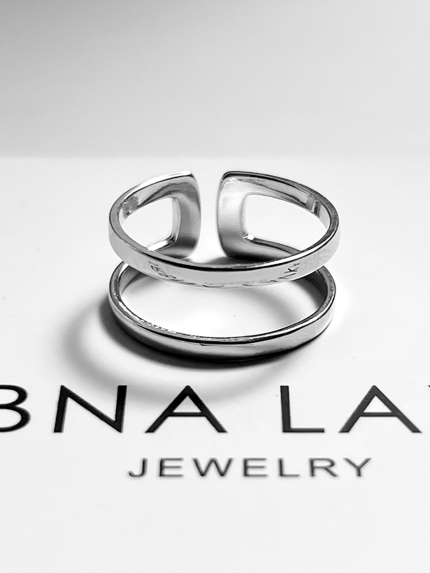 Каблучка без вставок Срібло 925° (родій) к2/417-2