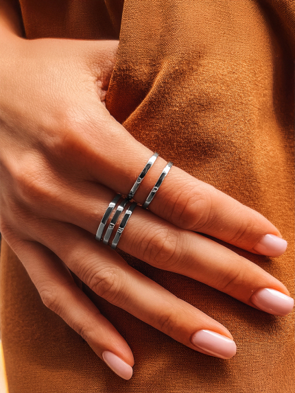 Каблучка без вставок Срібло 925° (родій) к2/417-2