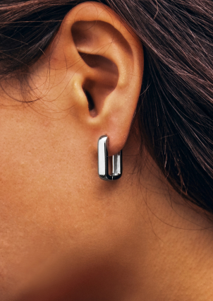 Сережки без вставок Срібло 925° (родій) с2/1154-1