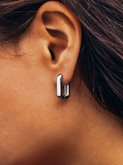 Сережки без вставок Срібло 925° (родій) с2/1154-1