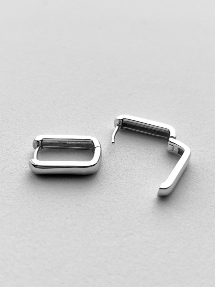 Сережки без вставок Срібло 925° (родій) с2/1154-1