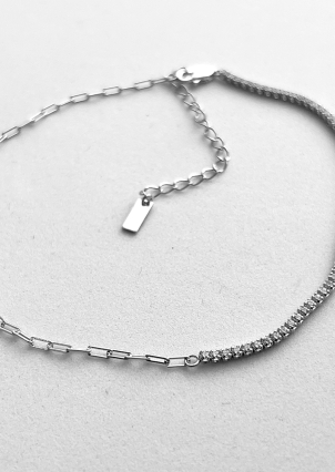 Браслет фіаніт Срібло 925° (родій) SA21P