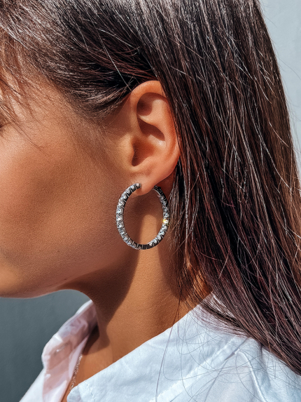 Kolczyki narzeczone (AAAA) Srebro 925° (rod) SE221