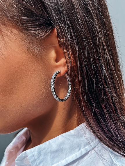 Kolczyki narzeczone (AAAA) Srebro 925° (rod) SE221