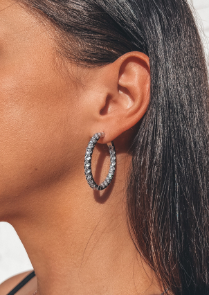 Fianite earrings (AAAA) Silver 925° (rhodium) SE221