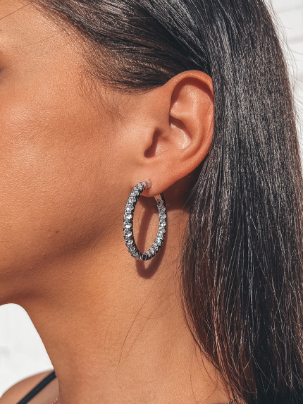 Kolczyki narzeczone (AAAA) Srebro 925° (rod) SE221