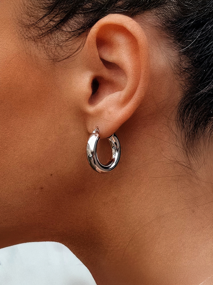 Сережки без вставок Срібло 925° (родій) 110101