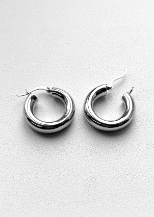 Сережки без вставок Срібло 925° (родій) 110101