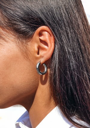 Сережки без вставок Срібло 925° (родій) 110101