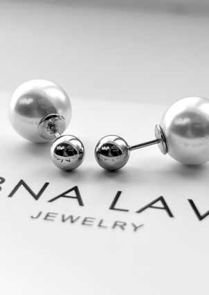 Сережки перлина Срібло 925° (родій) 1D0192