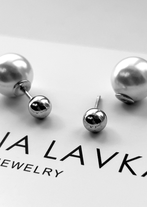 Сережки перлина Срібло 925° (родій) 1D0192