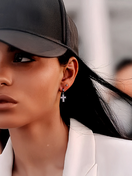 Cyanite earrings Silver 925° (rhodium) 1D01123