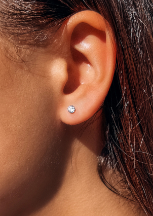 Сережки фіаніт Срібло 925° (родій) 1D01124