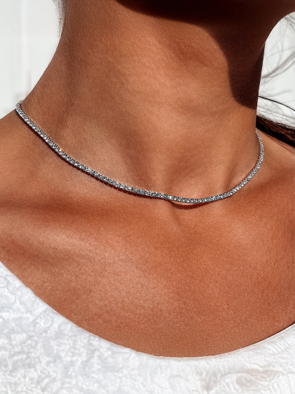 Кольє Фіаніт (5А) Срібло 925° (родій) 1901482