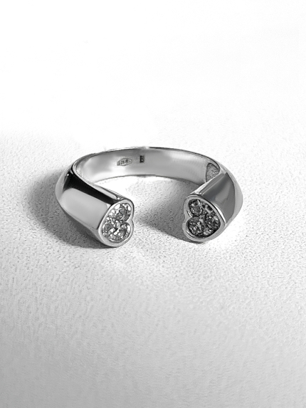 Pierścionek z cyrkonem Srebro 925° (rod) 000521