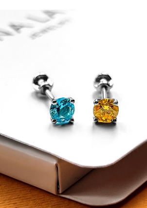 Сережки фіаніт Срібло 925° (родій) 045490