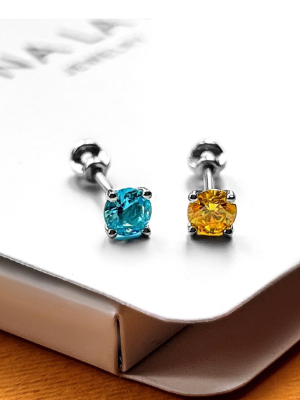 Сережки фіаніт Срібло 925° (родій) 045490