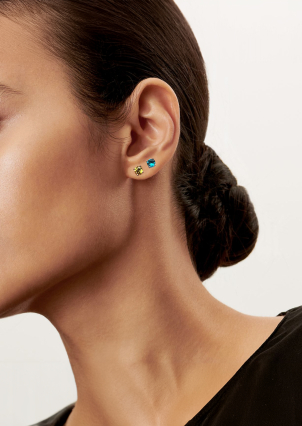 Сережки фіаніт Срібло 925° (родій) 045490