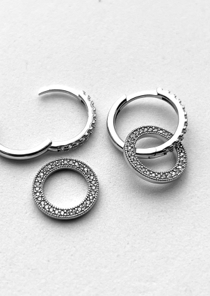 Сережки фіаніт Срібло 925° (родій) 106910