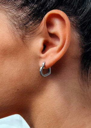 Сережки без вставок Срібло 925° (родій) 111510