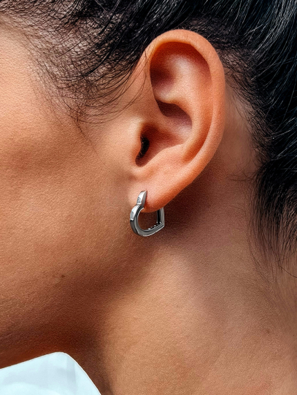 Сережки без вставок Срібло 925° (родій) 111510