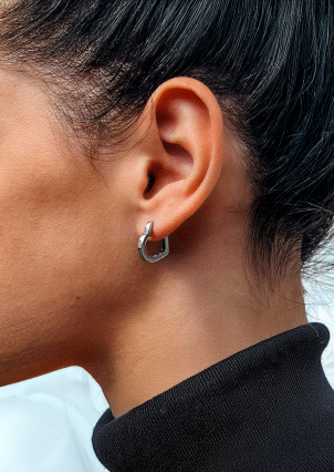 Сережки без вставок Срібло 925° (родій) 111510