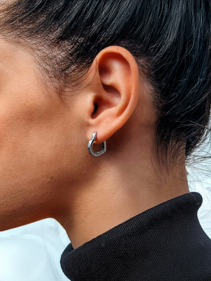 Сережки без вставок Срібло 925° (родій) 111510