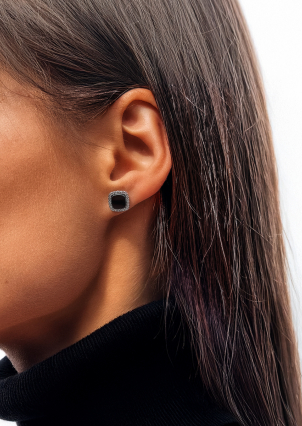 Сережки фіаніт Срібло 925° (родій) 112910