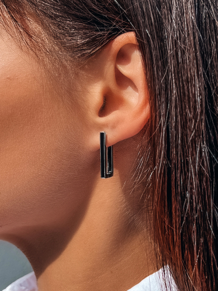 Kolczyki emaliowane Srebro 925° (rod) 120420