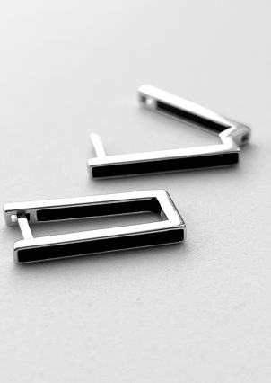 Enamel earrings Silver 925° (rhodium) 120420