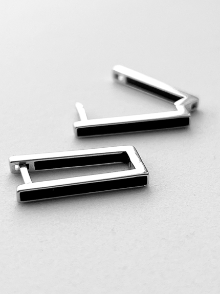 Kolczyki emaliowane Srebro 925° (rod) 120420