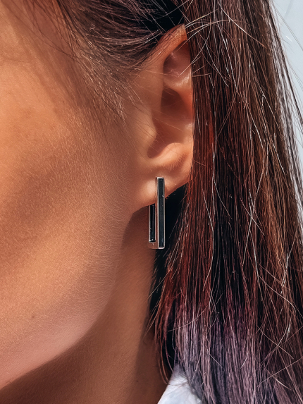 Kolczyki emaliowane Srebro 925° (rod) 120420