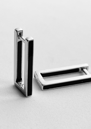 Enamel earrings Silver 925° (rhodium) 120420