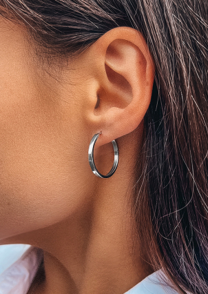 Сережки без вставок Срібло 925° (родій) 1-5206.0.2