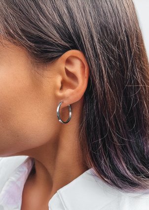 Сережки без вставок Срібло 925° (родій) 1-5206.0.2