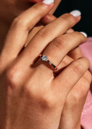 Каблучка фіаніт Срібло 925° золото 375° 000884