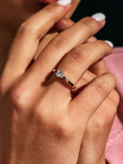 Каблучка фіаніт Срібло 925° золото 375° 000884