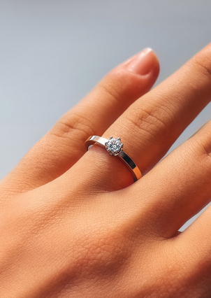 Каблучка фіаніт Срібло 925° золото 375° 000884