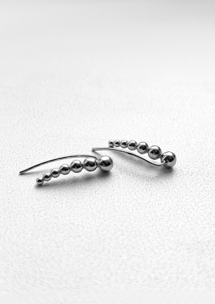 Сережки без вставок Срібло 925° (родій) 001166